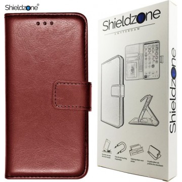 Shieldzone - Samsung Galaxy A6 portemonnee hoesje - Bruin