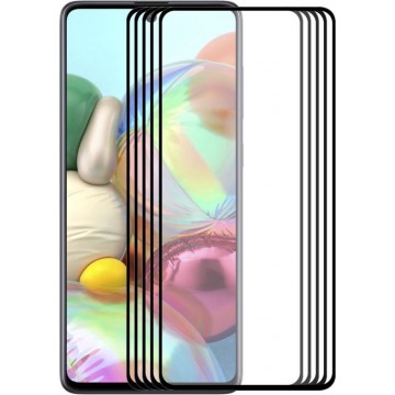 Voor Galaxy A51 ENKAY Hat-Prince 5 PCS volledige lijm 0.26mm 9H 2.5D gehard glas volledige dekking film