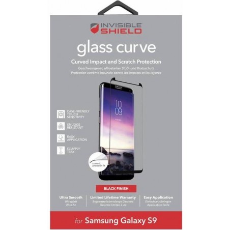 Zwarte Glass Curve Screenprotector voor de Samsung Galaxy S9