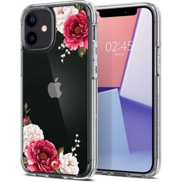 Spigen Cyrill Cecile Case - Telefoonhoesje - Hoesje - Apple iPhone 12 Mini - Rood bloemenprint