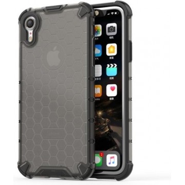 Let op type!! Shockproof Honeycomb PC + TPU Protective Case for iPhone XR (Black)