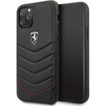 iPhone 11 Pro Backcase hoesje - Ferrari - Effen Zwart - Leer