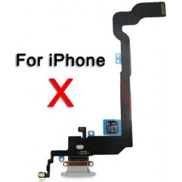 Laad Connector Flex - Telefoon Reparatie Onderdeel - Geschikt voor iPhone X - Wit