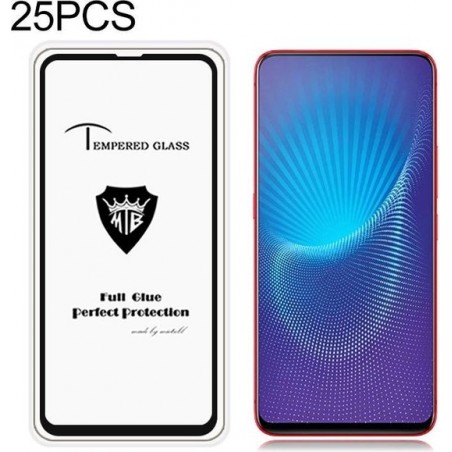 Let op type!! 25 stuks MIETUBL Full Screen volledige lijm anti-vingerafdruk getemperd glas film voor vivo NEX S (zwart)