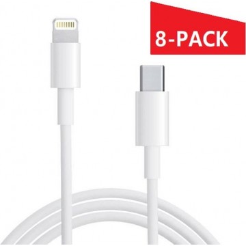 USB-C naar Lightning kabel geschikt voor Iphone & Ipad - oplader kabel - lader - kabel - oplader - 8-PACK