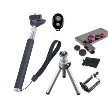 Smartphone Camera Lens Kit Universeel - Met Bluetooth Monopod & Tripod Mount Statief