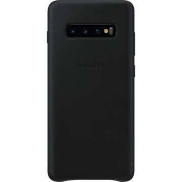 Samsung Lederen Cover - voor Samsung Galaxy S10 Plus - Zwart