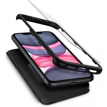 Spigen - Thin Fit 360 Apple iPhone 11 Case met Tempered Glass - Zwart