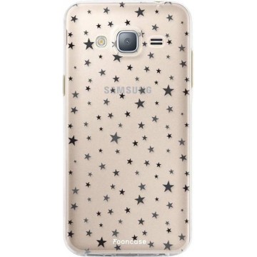 FOONCASE Samsung Galaxy J3 2016 hoesje TPU Soft Case - Back Cover - Stars