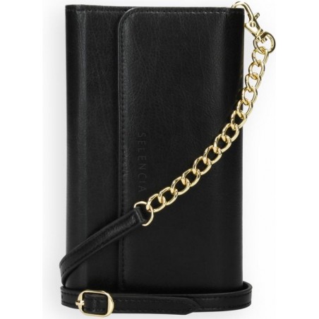 Selencia Eny Uitneembare Vegan Lederen Clutch iPhone 11 hoesje - Zwart