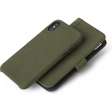 Decoded Leather 2-in1 Wallet Case met uitneembare Back Cover voor iPhone X Groen