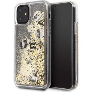 Apple iPhone 11 Karl Lagerfeld Zwart Backcover hoesje KLHCN61ROGO - Glitter