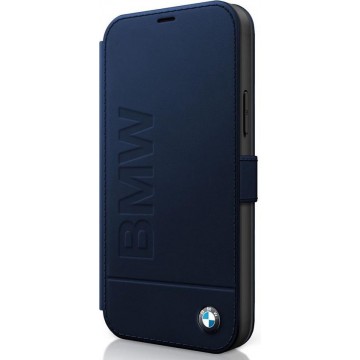 iPhone 12/12 Pro Bookcase hoesje - BMW - Effen Donkerblauw - Leer