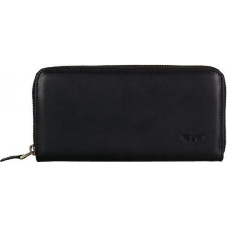 GALATA® Universele echt leer zwart portemonnee Pouch/etui met ruimte voor Smartphone tot 16 cm Lengte.