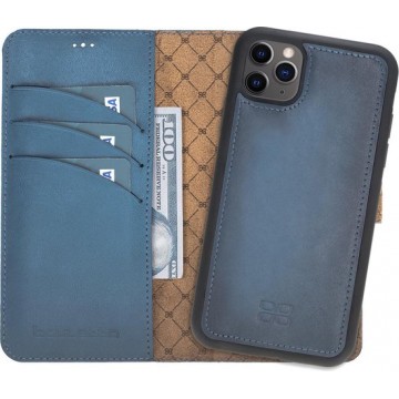 Bouletta Uitneembare 2-in-1 Leer WalletCase iPhone 11 Pro Dark Blue