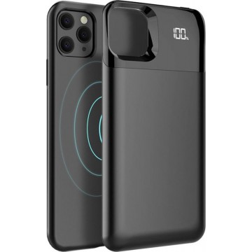 DrPhone iPhone 11 PRO 2 in 1 Batterij case – 5000 Mah – Afneembaar Case - Digitale Display met Magnetische Lading – Zwart