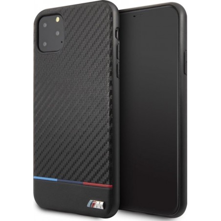 BMW M Sport Stripe Carbon Fiber Backcover Hoesje iPhone 11 Pro Max – Zwart