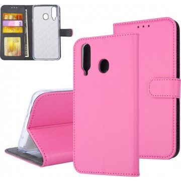 Samsung Galaxy A8s Pasjeshouder Hot Pink Booktype hoesje - Magneetsluiting