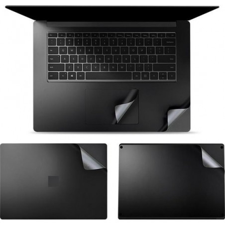Let op type!! 4 in 1 Notebook Shell Beschermende Film Sticker Set voor Microsoft Surface Laptop 3 15 inch (Zwart)
