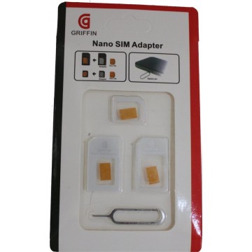 SIM Nano adapter set / 3 stuks + Ejector pin / voor Nano Sim en Micro Sim / Goedkope sim adapter set