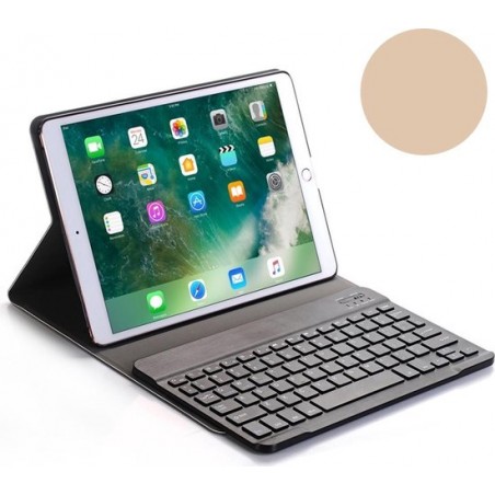 Shop4 - iPad 10.2 (2019) Toetsenbord Hoes - Bluetooth Keyboard Cover Goud