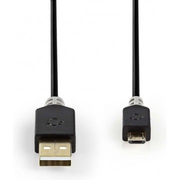 Nedis USB Micro B naar USB-A kabel - USB2.0 - tot 2A / zwart - 3 meter