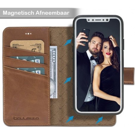 Bouletta Afneembare 2-in-1 Magnetic BookCase iPhone XS - Burned Cognac