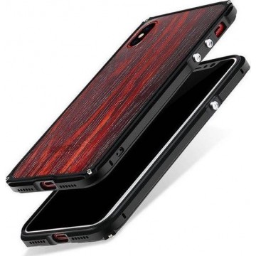 iPhone X Kevlar echt hout hardcase met alluminium bumper