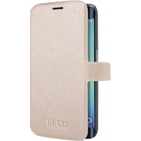 Guess Saffiano Wallet Book Case - Beige - voor Samsung Galaxy S7 (SM-G930)