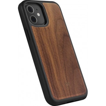 Woodcessories Bumper Case voor iPhone 12 Mini - Walnut - Black