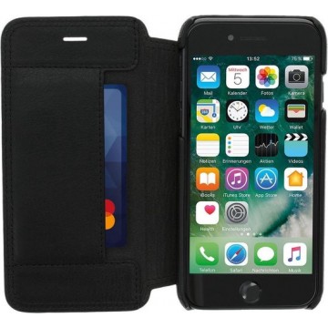 Minim Apple iPhone SE (2020) / 8 / 7 Hoesje Echt Leer Book Case Zwart