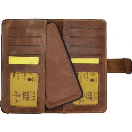 Galata Multifunctionele iPhone 11 Pro hoesje 2in1 portemonnee - Cognac Bruin