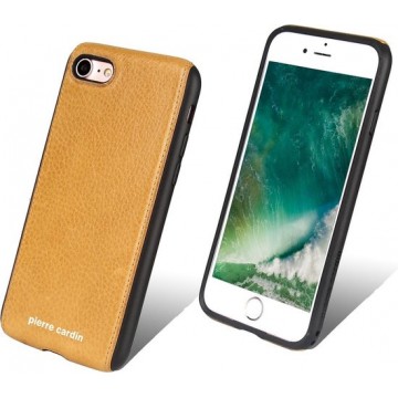 Pierre Cardin Backcover hoesje Geel - Stijlvol - Leer - iPhone 7 en iPhone 8 - Luxe cover