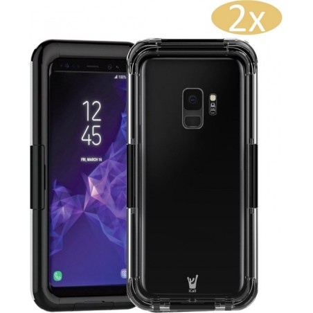 Samsung S9 Plus Hoesje - Samsung Galaxy S9 Plus Hoesje - Samsung S9 Plus Hoesje Waterdicht Zwart - 2 Stuks