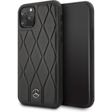 Apple iPhone 11 Pro Zwart Mercedes-Benz Backcover Quilted Perf Genuine Leather - Zwart