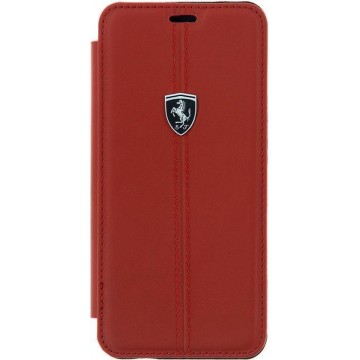 Ferrari Stripe Leather Case voor Samsung Galaxy S9 - Rood