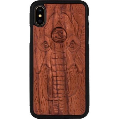 Olifant houten hoesje handgemaakt iPhone X & Xs