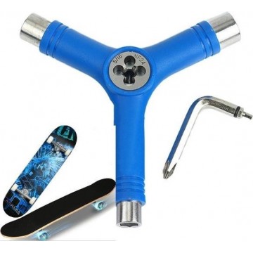 Let op type!! 3 PCS Skateboard Repair Tool Y Shape Spanner Bearing Tool(Blauw)