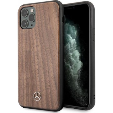 iPhone 11 Pro Max Backcase hoesje - Mercedes-Benz - Hout-look Walnotenhout - Hout
