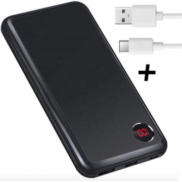 Powerbank Quick Charge 3.0 Technologie + USB-C Kabel - 10000 mAh - voor iPad / Samsung / Huawei - TechNow