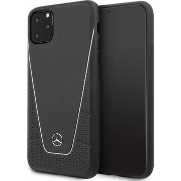 iPhone 11 Pro Max Backcase hoesje - Mercedes-Benz - Effen Zwart - Leer