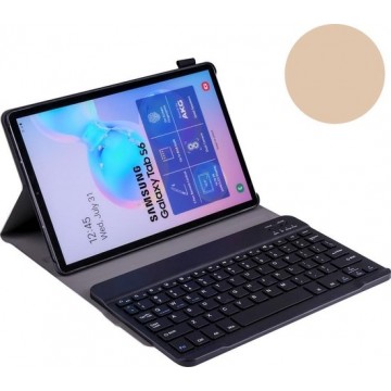 Shop4 - Samsung Galaxy Tab S6 Toetsenbord Hoes - Bluetooth Keyboard Cover Business Goud