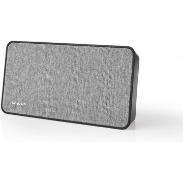Nedis FSBS110GY Fabric Bluetooth® Speaker 15 W Tot 4 Uur Speeltijd Digitale Wekker Grijs / Zwart