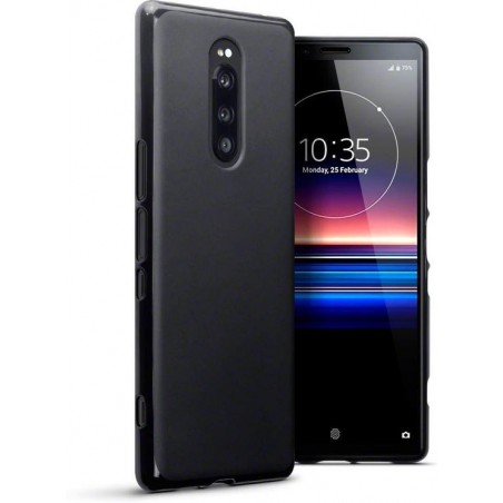 Sony XPERIA 1 Hoesje - Siliconen Back Cover - Zwart