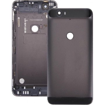 Batterij achterkant met boven- en onderkant glazen lensdeksel voor Google Nexus 6P (grijs)