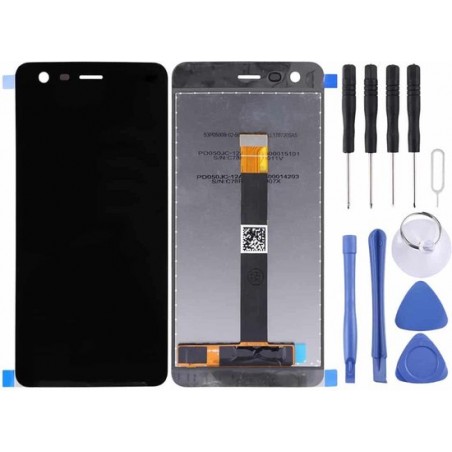 Let op type!! LCD Screen and Digitizer Full Assembly for Nokia 2 TA-1029/DS(Black)