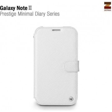 Zenus hoesje voor Samsung Galaxy Note 2 Prestige Minimal Diary Series - White