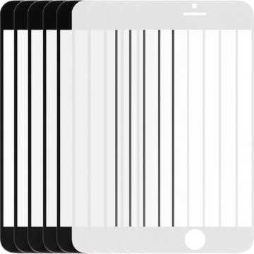 Let op type!! 5 PCS Black + 5 PCS White for iPhone 6 Plus Front Screen Outer Glass Lens