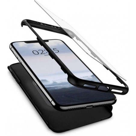 Spigen - Thin Fit 360 Apple iPhone Xs Max Case met Tempered Glass - Zwart