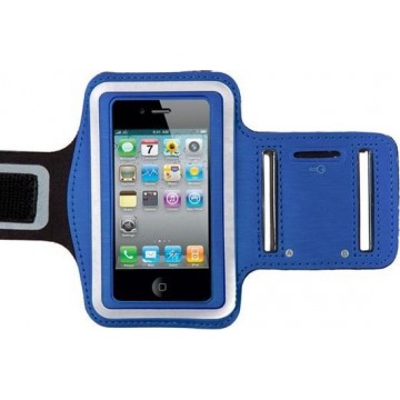 Avanca Reflecterende Sportarmband - Waterafstotend  - Sleutelgleuf - iPhone 4/4S Blauw